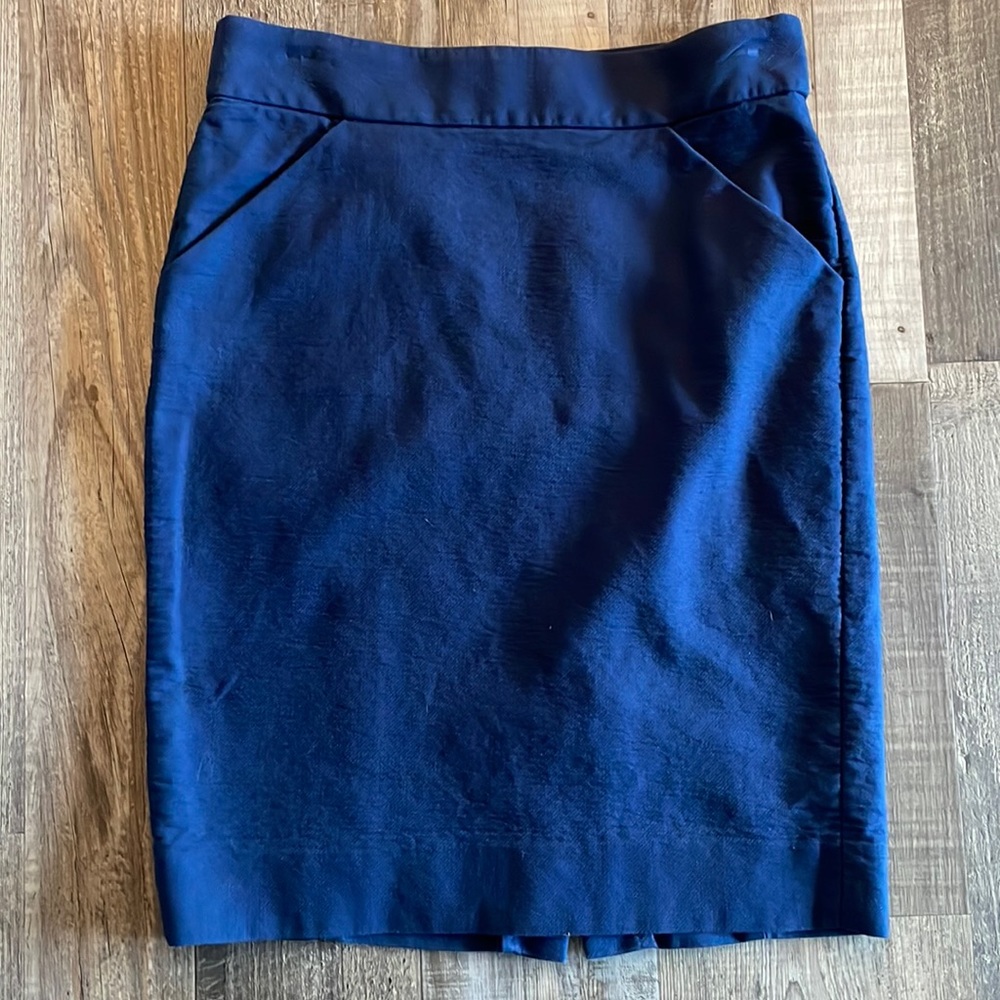 J Crew Navy Pencil Skirt (size 2)